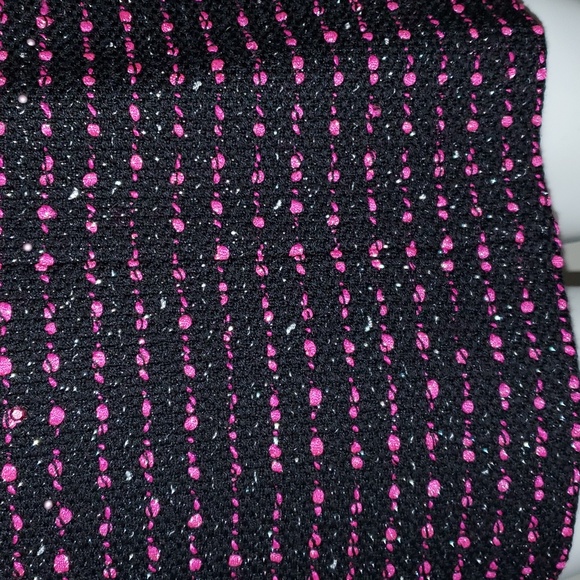 ST. JOHN Black Pink Cavier Wool Blend Knit Sequin Top Jacket Size 14 - Picture 8 of 12